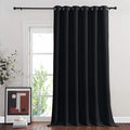 NICETOWN Black Out Living Room Curtain 118 inches Long, Grommet Thermal Insulated Room Darkening Window Treatment for Bedroom/French Door, Black, W80 x L118, 1 Panel by NICETOWN