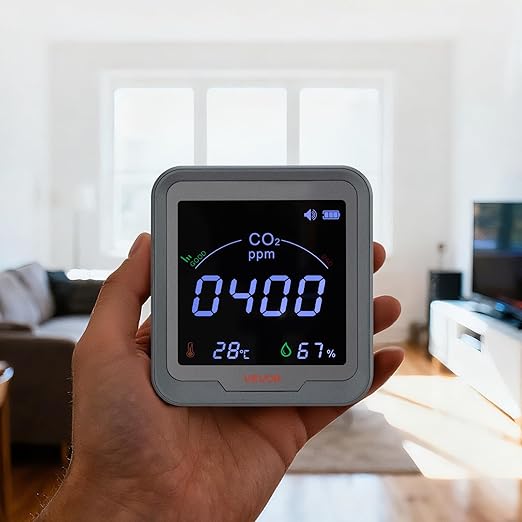 VEVOR Carbon Dioxide Monitor, CO2 Controller with Temperature and Humidity Display, NDIR Sensor, Carbon Dioxide Detector for Bedside, Home, Office, Car, Lightweight & Portable - Image 8