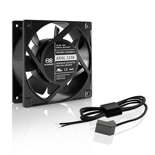 AC Infinity AXIAL 1238W, Muffin Fan, 120V AC 120mm x 38mm High Speed, for DIY Cooling Ventilation Exhaust Projects by ACInfinity