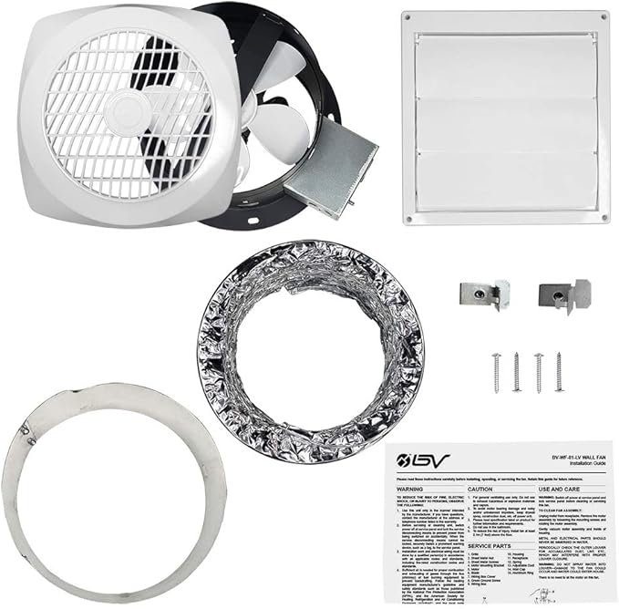 BV Ventilation Exhaust Fan for Home, Through-The-Wall Utility Fan, 70 CFM, 4.0 Sones, 6 inch - Image 7