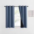 NICETOWN Small 100% Blackout Curtain with Black Liner, Thermal Insulated 2-Layer Lined Drape, Energy Efficiency Small Window Drapery for Dining Room (Stone Blue, 1 Panel, 42-inch W by 45-inch L) by NICETOWN