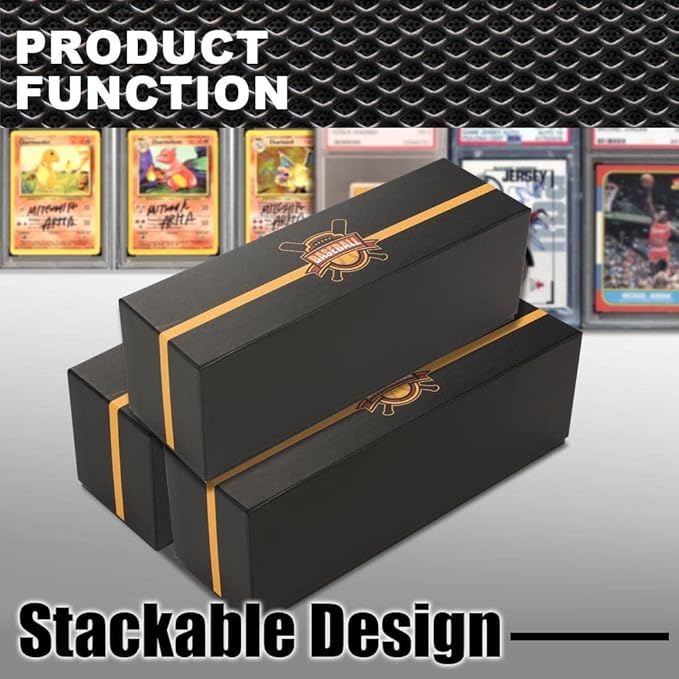 G-PLUS Graded Cards Holder Container Graded Card Storage Box Holds 50-55 Black Graded Card Box Graded Sports Card Storage Box - Image 8