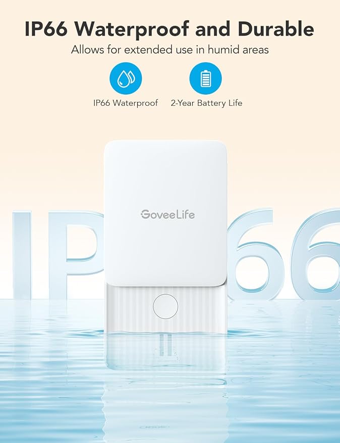 GoveeLife Premium Smart Water Leak Detector 2 with 1968ft Ultra-Long Range, WiFi Water Sensor with SMS/Email/APP Push and Sound Alarm, 5-Year Battery Life, Suitable for Home, Basement, Kitchen, 6 Pack - Image 7