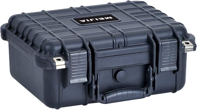 MEIJIA Portable All Weather Waterproof Protective Case,Hard Case,Camera Case With Customized Fit Foam,Fit Use of Drones,Camera,Equipments,Pistols,Elegant Black,13.35 x11.63x5.98inches by MEIJIA
