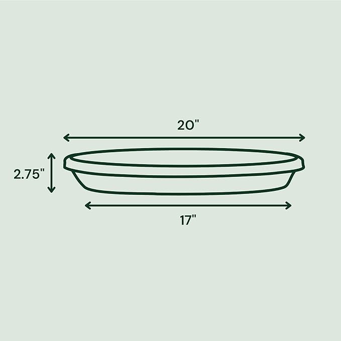 Bloem Terra Resin Saucer Tray: 17.5" Bottom Width - Navy Blue - Matte, Durable, Ribbed Bottom, Indoor and Outdoor, Fits 24" Terra Pots - Image 2