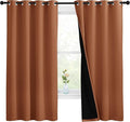 NICETOWN Burnt Orange 100% Blackout Lined Curtains, 2 Thick Layers Completely Blackout Window Treatment Thermal Insulated Drapes for Kitchen/Bedroom (1 Pair, 55-inch Width x 68-inch Length per Panel) by NICETOWN