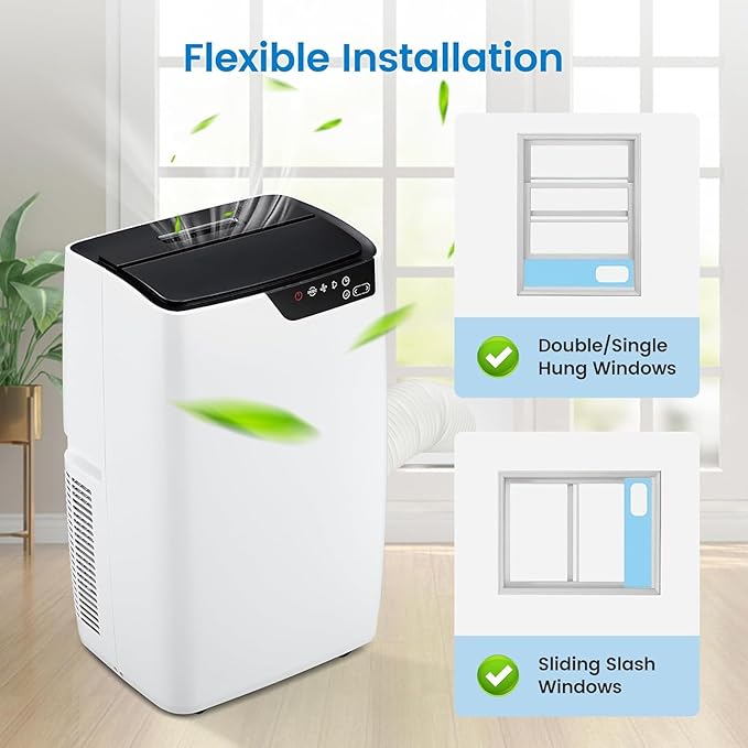 12,000 BTU Portable AC Unit – Cools 550 Sq Ft Fast | 3-In-1 Cooling, Dehumidifier & Fan Modes | Remote, 24H Timer, Easy Install Kit Quiet for Home, Office & Dorms - Image 4