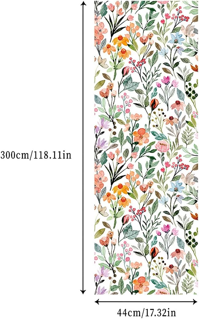 Self Adhesive Colorful Floral Shelf Liner Contact Paper Decorative Watercolor Small Flower Drawer Liner Peel and Stick Floral Wallpaper for Walls Cabinets Table Decal 17.7X117 Inches - Image 7