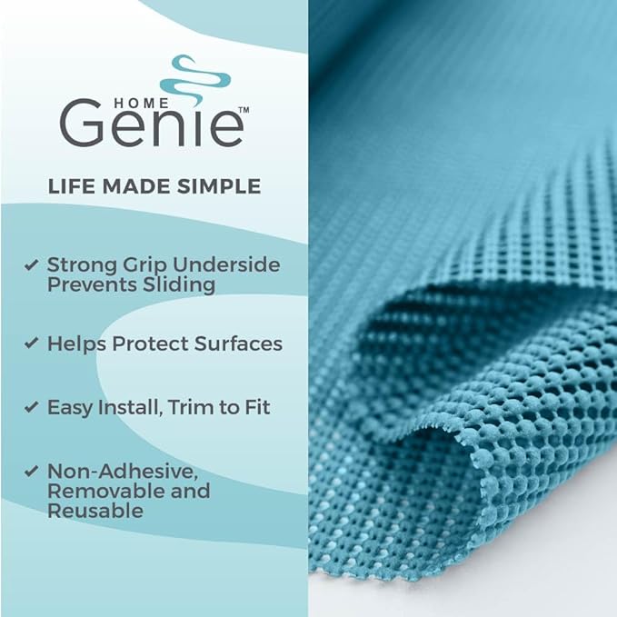 HOME GENIE Shelf Drawer and Cabinet Liner, Durable with Strong Grip, 20 in x 20 FT, Non Adhesive Liners Protect Kitchen Cabinets and Cupboard, Pantry, Bathroom Drawers and Shelves, Desks, Teal - Image 2