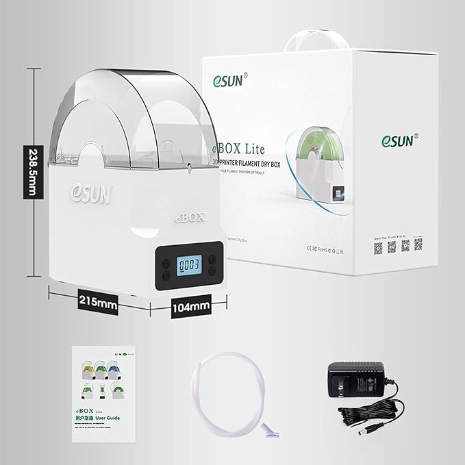3D Printer Filament Dry Box, Storage Dehumidifier with Adjustable Temperature, Compatible with 1.75mm 2.85mm 3mm Filament (US Plug) - Image 8