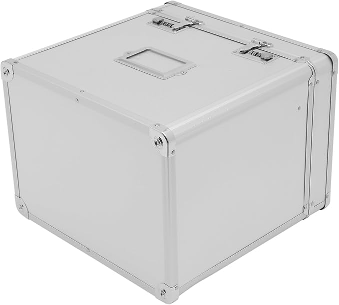 Metal Locking File Organizer Box, 13.8*10*13.4 inch Portable Locking Storage Box w/Lock for Filing Letters & Documents, File Storage Box for Offices, Hotels, Schools, Shopping Malls (Silver) - Image 5