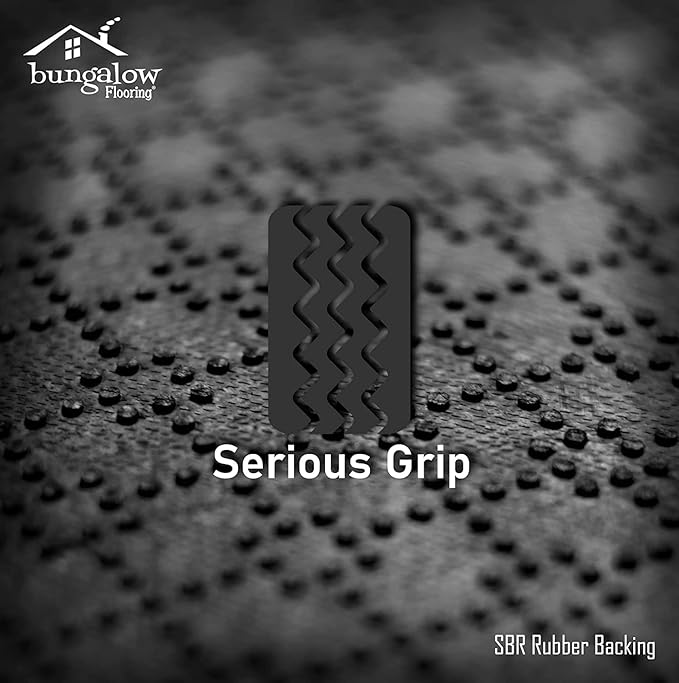 WaterHog Squares Front Door Mat Indoor Outdoor Entrance, Absorbent All-Weather Doormat with Non-Slip Rubber Backing, Dirt & Moisture Trapper, Low Profile, Easy Clean, Made in USA, 45.5"x70" Bluestone - Image 4