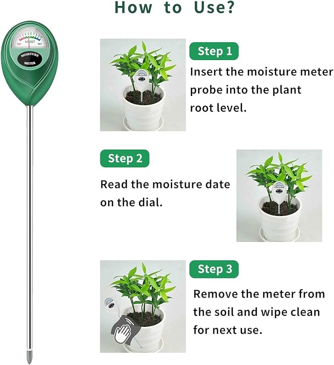 Soil Moisture Meter, 2 Pack Long Probe Soil Moisture Monitor for House Plants, Soil Hygrometer Moisture Sensor for Indoor & Outdoor, Garden, Farm, Lawn Plant Care, No Battery Needed(Green) - Image 5