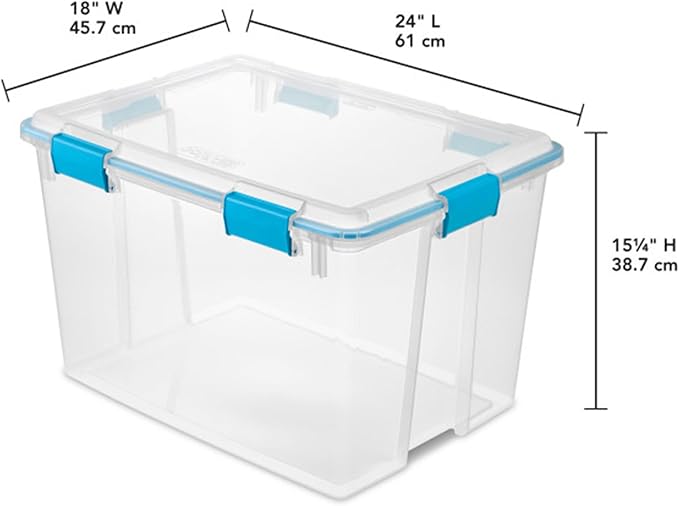 Sterilite 4-Pack Gasket Box, Weather-Resistant Storage Bins with Latching Lids, 80 Quart - Heavy-Duty Organizing Containers for Closet, Bathroom, and Office - Image 2