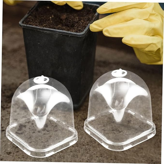 12pcs Reusable Garden Dome Covers Transparent Square Cloche for Succulents Efficient Humidity Preservation for Flower Pot Protection and Optimal Growing Environment - Image 4