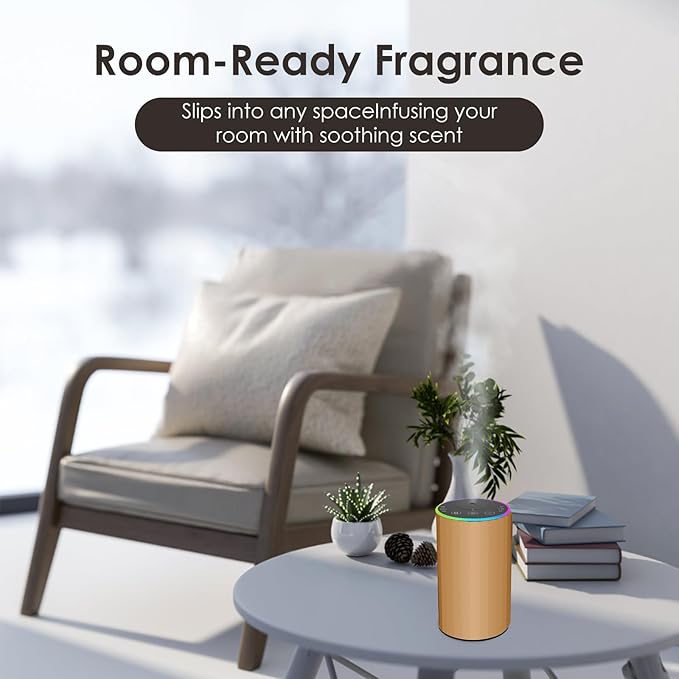 Waterless Essential Oil Diffuser, Battery Powered Mini Scent Air Machine, Aromatherapy Mist Diffuser for Home Room Car Office (Gold) - Image 7