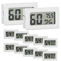 12 Pack Mini Hygrometer Digital Electronic Temperature Humidity Meters Gauge Indoor Thermometer Hygrometer LCD Display Fahrenheit (℉) for Guitar Case,Greenhouse, Garden, Cellar, Closet (White) by LemonBest