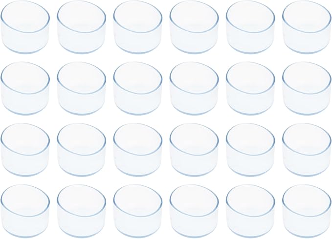 Round Chair Leg Caps,PVC Furniture Feet Covers,TTZEZE Transparent Round Floor Protectors,Clear Table Feet Covers Preventing Plastic Chair Leg Covers Scratches and Noise 50mm/1.97'', 24 by TTZEZE