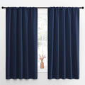 NICETOWN Navy Curtains Blackout Draperies - Modern Design Thermal Insulated Rod Pocket Blackout Drapes for Kid's Bedroom, Window Covering (1 Pair, 52 x 63 inches) by NICETOWN