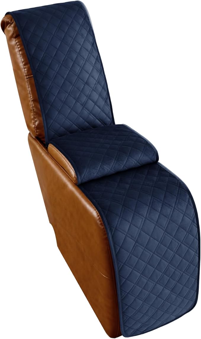Arfntevss Recliner Sectional Couch Covers for Reclining Sectional L Shape Sofa Cover Non Slip Washable Recliner L Shaped Slipcover Middle Console Protector (1 Console Cover, Navy Blue) by Arfntevss