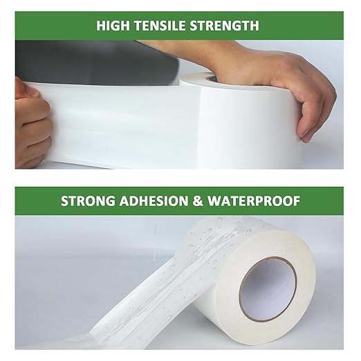 Vapor Barrier Tape, 4" x 180’ PE 9 Mil White Polyethylene Tape, Moisture Barrier Seal and Seam, Insulation Tape Waterproofing & Great for Crawl Spaces Vapor Barrier, Marine Use (1) - Image 6