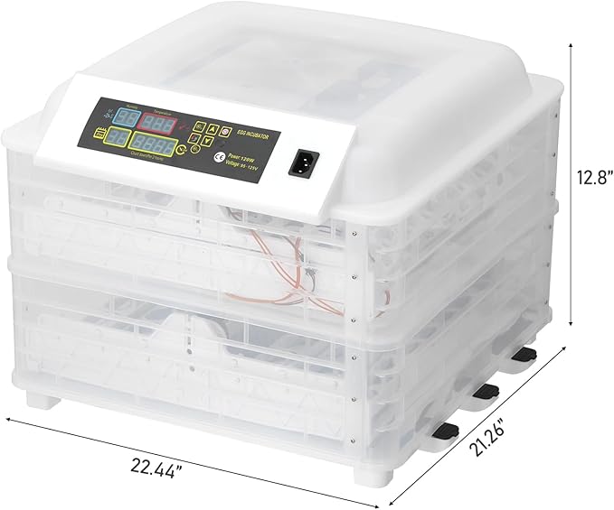 112 Egg Incubator, Efficient Incubator Hatching Eggs, with Automatic Egg Turner, Temperature Control & Humidity Display, Fahrenheit, LED Panel Display - Image 3