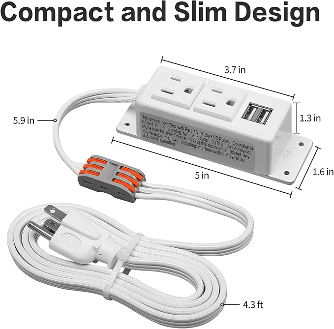 Gun Safe Power Outlet Kit, Briidea Gun Safe Accessory Electrical Outlet with USB for Interior Dehumidifiers and Lights, White - Image 5