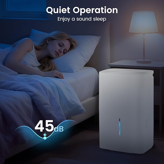 DORTALA 150 Pints Dehumidifier for 7000 Sq.Ft Large Rooms, Basement, Bathroom, Home Dehumidifier with Pump, Drain Hose, 2 Modes, 24H Timer, 2.4 Gal Water Tank, Auto Defrost, White - Image 6