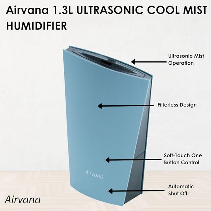 Airvana 1.3L Ultrasonic Cool Mist Humidifier, Black - Image 3