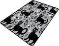 Area Rug Black Cats and Flowers, Pattern Printing, Non-Slip Area Rugs, Fade Resistant, Flame Resistant, Quick Dry, Stain Resistant, Waterproof Floor Carpet for Living Room Bedroom, 18 x 30 Inch by Snarena