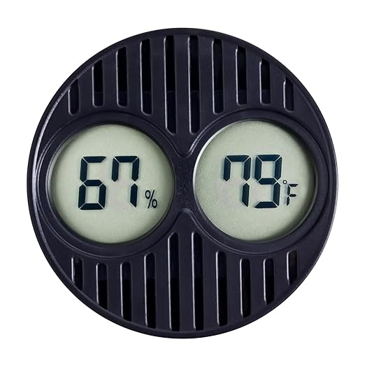 CIGAROL Mini Digital Hygrometer & Thermometer for Humidors — Indoor/Outdoor Temperature & Humidity Gauge for Greenhouse, Incubator, Reptile Terrarium & Jars, °F/°C（Pack of 1） by CIGAIOL