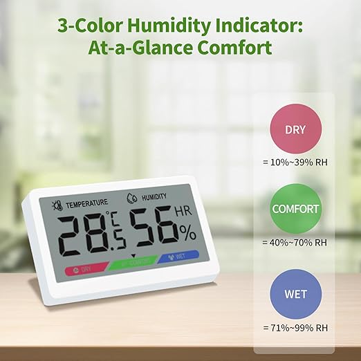 Digital Hygrometer Indoor Thermometer: High Accuracy Room Humidity Monitor with LCD Display & Comfort Indicator for Home - Image 3