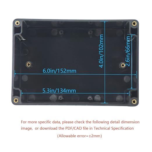 Junction Box, Zulkit Project Box IP65 Waterproof Outdoor Box ABS Plastic Electrical Boxes Electronic Enclosure Black 6.3 x 4.3 x 3.5 inch(160 x 110 x 90 mm)(Pack of 1) - Image 5