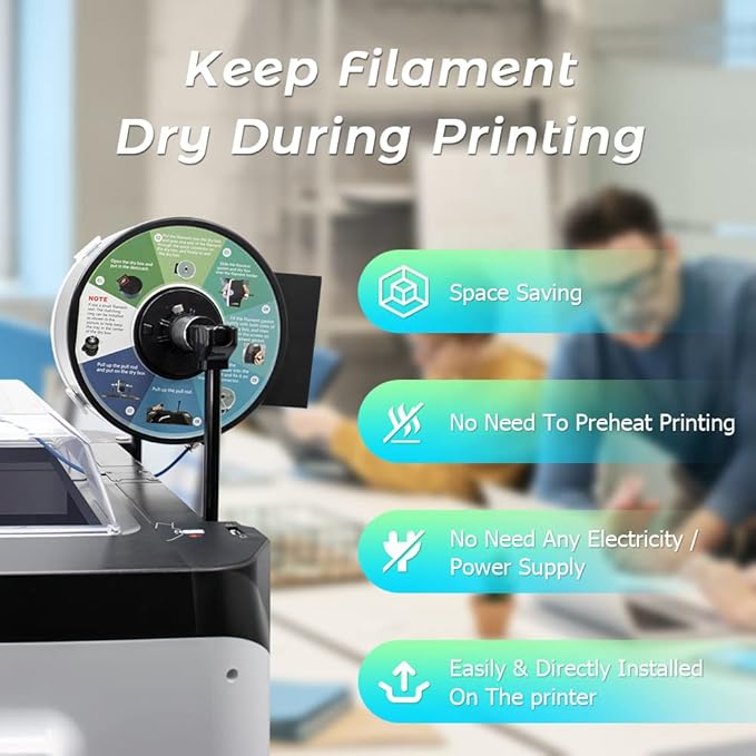R QIDI TECHNOLOGY Filament Dryer Box, Filament Storage Box for 3D Printer Filament, Keeping Filaments Dry During 3D Printing, Compatible with 1.75mm PA12-CF, PLA, PETG, ABS, UltraPA, S-White, etc - Image 3