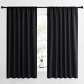 NICETOWN Halloween Black Blackout Curtain Blinds - Solid Thermal Insulated Window Treatment Blackout Drapes for Bedroom (2 Panels, 62 inches Wide by 63 inches Long) by NICETOWN
