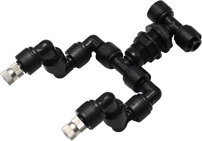Reptile Misting Spray Nozzle for Rainforest Tank Pet Cooling Adjustable Reptile Nozzle Fogger Mist Sprinkler for Full Water Coverage, Replacement Micro Spray Nozzles (Dual Head, 360 Degree Adjustable) - Image 2