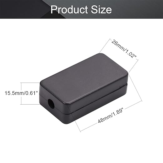 Fielect 10Pcs Dustproof Electronic Junction Box Plastic Enclosure Project Box for Electronic Projects ABS Black 1.89 x 1.02 x 0.61 inch - Image 2