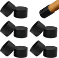 10 Pcs 1-1/2" (39 mm) Round Chair Leg Tips Caps, Silicone Rubber Furniture Leg Floor Protectors, Reduce Noise Folding Metal Chair Leg Cap Replacement for Bar Stool Leg Patio Indoor, Black by BOPOREAE