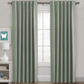 H.VERSAILTEX Back Tab Sage Green Curtains 90 Inch Long for Living Room, Rod Pocket Room Darkening Thermal Insulated Blackout Curtains, 52 x 90 Inch, Light Sage, 2 Panels by HVERSAILTEX