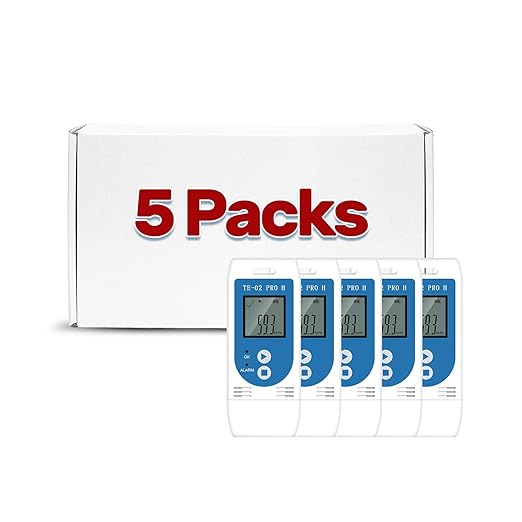 5 Pack TE-02 Pro TH Humidity and Temperature Data Logger, Temperature Mapping Data Logger, Auto CSV/PDF, Calibration Cert & Multi-Device Comparison for Cold Storage Mapping by APRVTIO