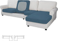 Easy-Going Stretch 4 Pieces Couch Cushion Covers for Sectional Sofa Left/Right L Shape Chaise Lounge Sofa Seat slipcover Anti-Slip Sofa Cover Soft (3 Seater + 1 Chaise, Bluestone) by Easy-Going