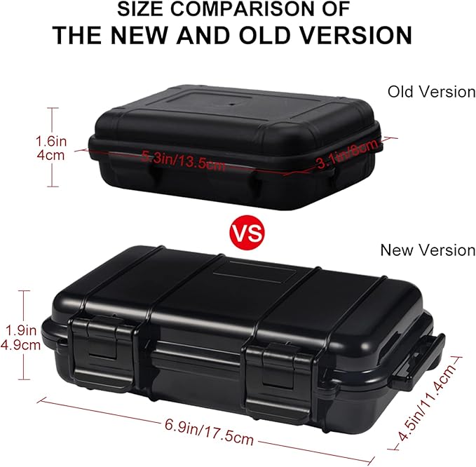 Dry Storage Box, Shockproof Waterproof Box Storage Case Waterproof Plastic Box Container with 2 U‑Shape Buckle, Plastic Storage Container for Cameras, Phones, Camping, Fishing, Hiking(Small-Black) - Image 6