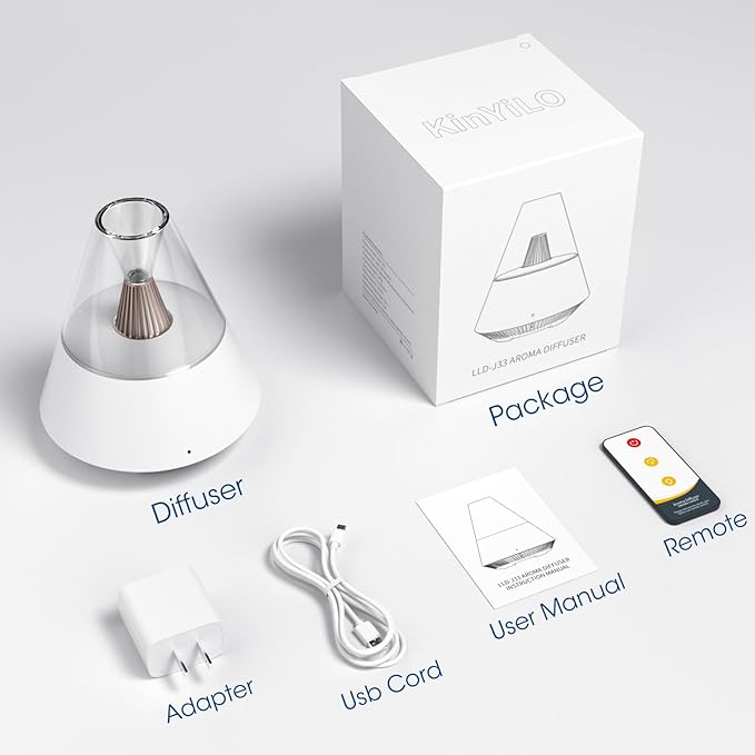 Essential Oil Diffuser Personal, Modern Style Aroma Diffusers, Scent Fragrance Spray for Home, Office, Bedroom, Room, 150ml Ultrasonic Cool Mist, 6-12H Working, Auto-Off, White - Image 7