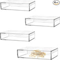Clear Acrylic Box with Lids, 4 Pack 4.3x2.7x1 Inch Plastic Square Cube Candy Boxes Acrylic Storage Box for Wedding, Valentine's Day Party, Treats, Coin, Jewelry Accessories by LOVPLAY