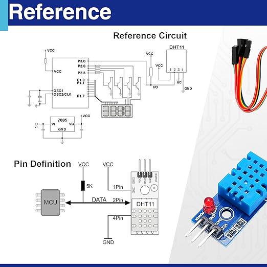 6 Set Digital Temperature and Humidity Sensor Modules, Compatible with DHT11, 3.3V–5V Sensors for Arduino with Dupont Wires - Image 5