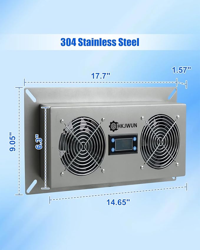 220 CFM Airflow Crawl Space Ventilation Fan with Temperature & Humidity Controller, 304 Stainless Steel Exhaust Fan for Basement Garage Attic Hydroponics & Grow Tents, Airflow & Moisture Control - Image 7