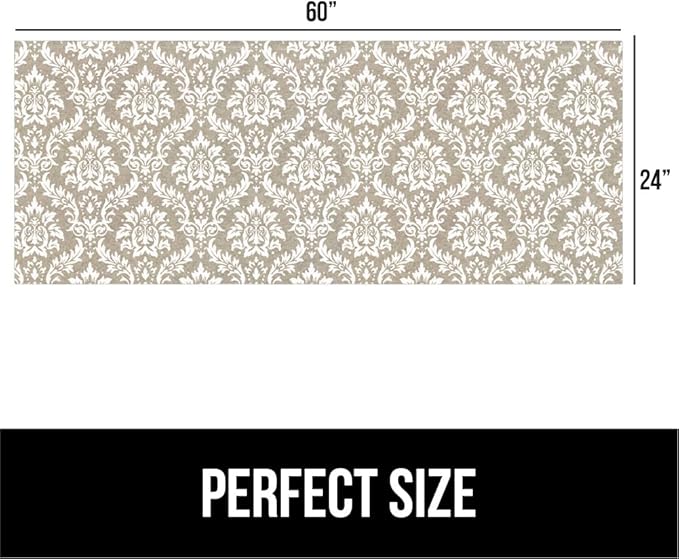 GORILLA GRIP LeakGuard Non-Adhesive Under Sink Mat for Kitchen Cabinet, 24x60, Waterproof Quick Dry Shelf Liner, Durable Absorbent Felt Mats for Bathroom Sinks, Cabinets, Dresser, Damask Taupe Cream - Image 7