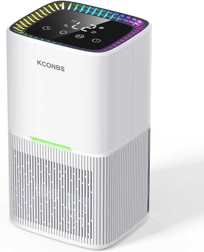 Dehumidifier, 60 OZ Water Tank, Dehumidifiers for Home, 500 sq. ft. Dehumidifier for Basement Bathroom Bedroom with Auto Shut Off, 7 Colors LED Light, Quiet Dehumidifiers with Sleep Mode (White) - Image 8