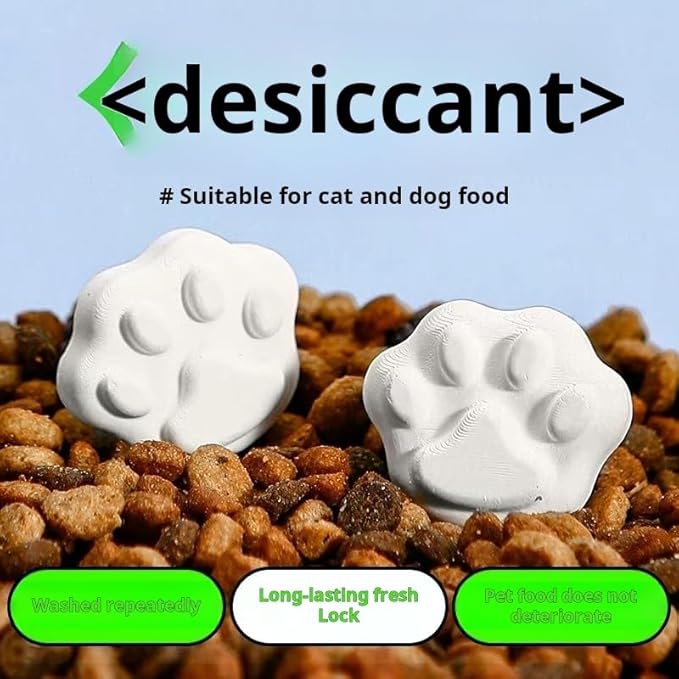 Pet Food Desiccant Strips & Cat Paw Moisture Absorbers Kitchen Items- Food-Grade Silica-Free Dry Food Storage (Claw shape [9 pcs] Food grade moisture absorption,Large) - Image 3