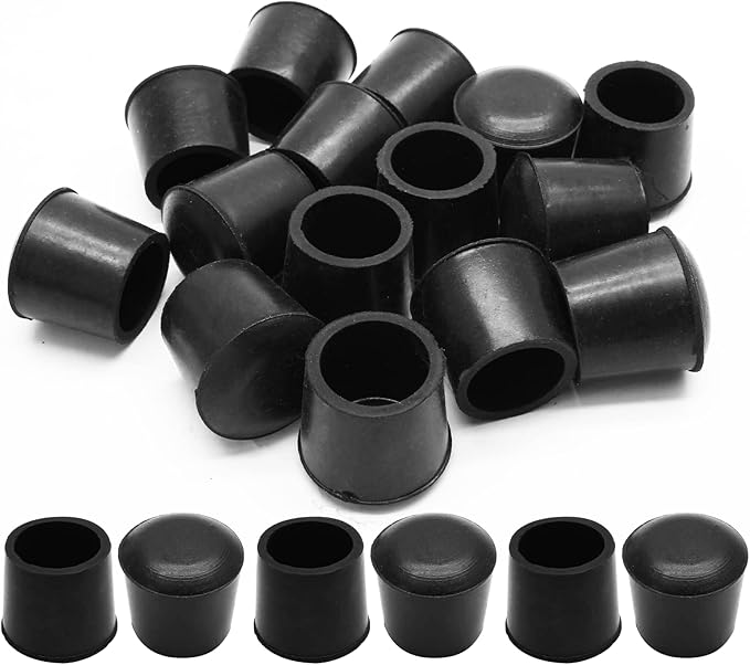 Piutouyar Round PVC Rubber Furniture Covers, 22mm / 7/8 Inches Table Chair Leg Tip Protectors, Non-Slip End Cap for Protect Surfaces, Black (32Pcs) - Image 2